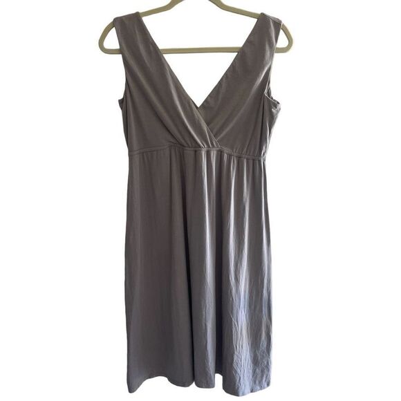 Garnet Hill Gray Surplice Knit Jersey Summer Dress Women’s Size Small 2 4 Grey - Picture 1 of 4